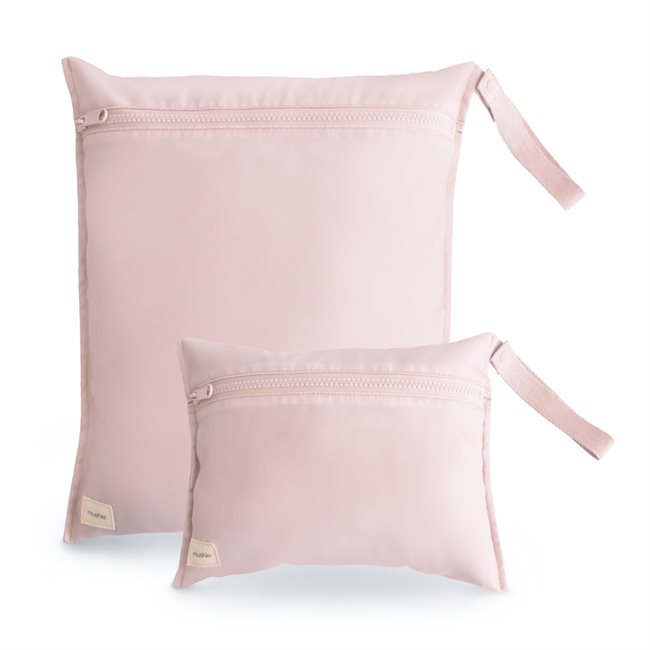 Mushie Water Resistant Wet Bag 2-pack - Blush