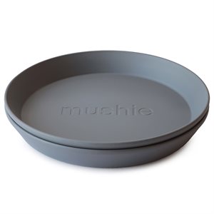 Mushie Dinner Plate Round Smoke