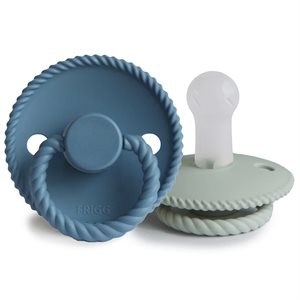 FRIGG Rope - Round Silicone 2-Pack Pacifiers - Ocean View/Sage - Size 2