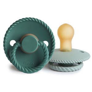 FRIGG Rope - Round Latex 2-Pack Pacifiers - Sage/Vintage green - Size 1