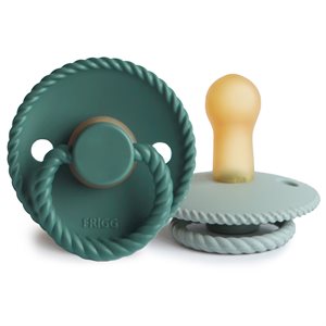 FRIGG Rope Pacifiers - Latex 2-Pack - Sage/Vintage green - Size 2